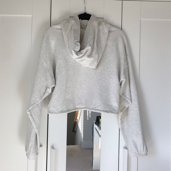 NWOT Aritzia The Constant Cropped Hoodie in Heather Sport White - Picture 8 of 8